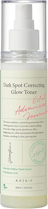 AXIS-Y Dark Spot Correcting Glow Toner – Brightening Hydrating Toner with 5% Niacinamide, Glutathione & Hyaluronic Acid for Uneven Skin Tone (4.23 fl. oz.)