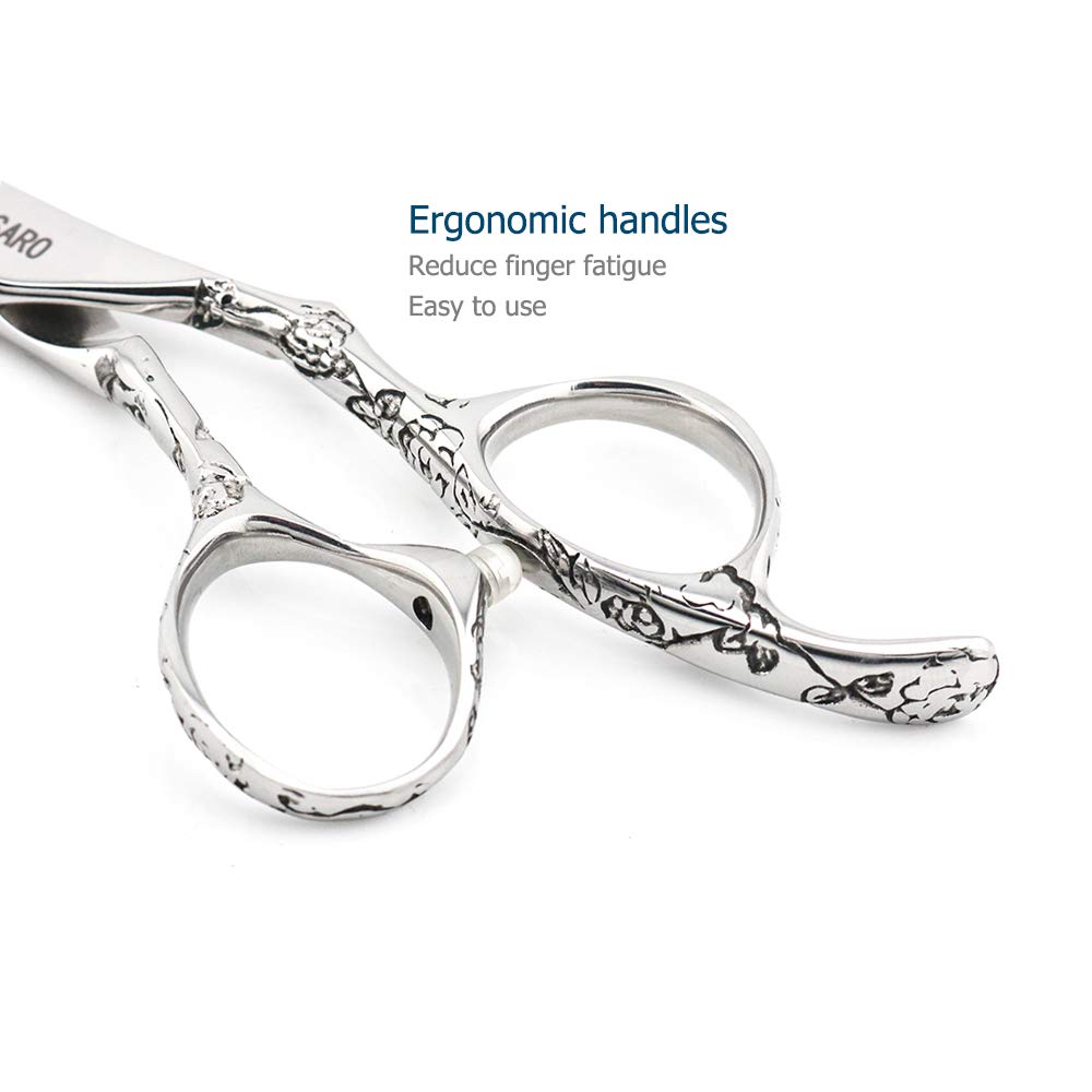 KINSARO 6 In Professional Hair Cutting Scissors, Rose Handle