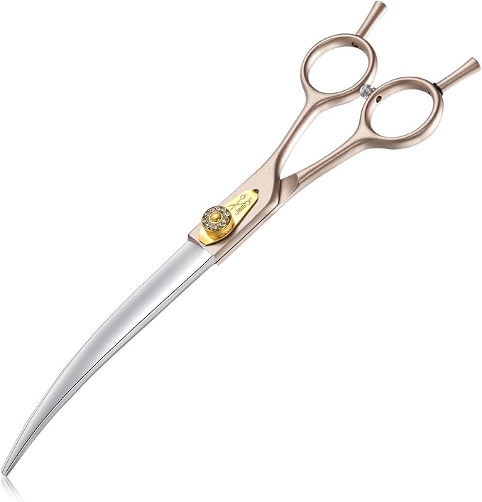 JASON Dog Grooming Curved Scissors - 7.5" Professional Pet Shears Ergonomic