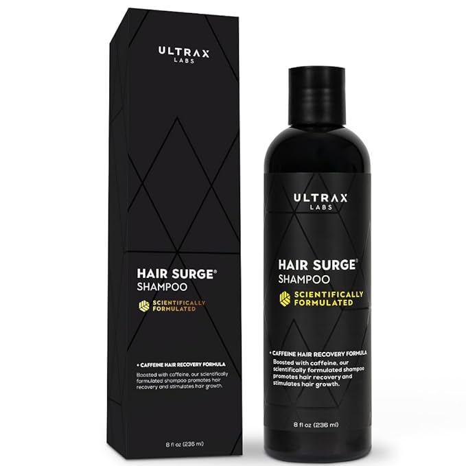 Ultrax Labs Hair Thickening Shampoo for Thinning Hair and Hair Loss - Hair Surge 8 oz for Women and Men - Powered with Caffeine and Saw Palmetto