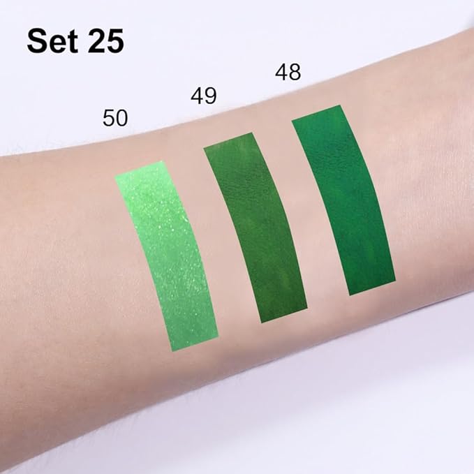 IATMOMOD 3Pcs 2 in 1 Green Matte Shimmer Lip Liner and Liquid Lipstick Stain Makeup Set for women, Long Lasting Smudge Proof Lip Tint Matte Finish Lip Gloss for All-Day Color Hold Easy to Use, Set25
