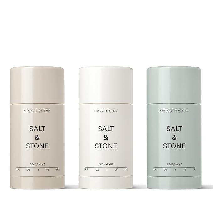 Salt & Stone Aluminum-Free Deodorant for Women & Men, Trio Set 2.6 oz (3)