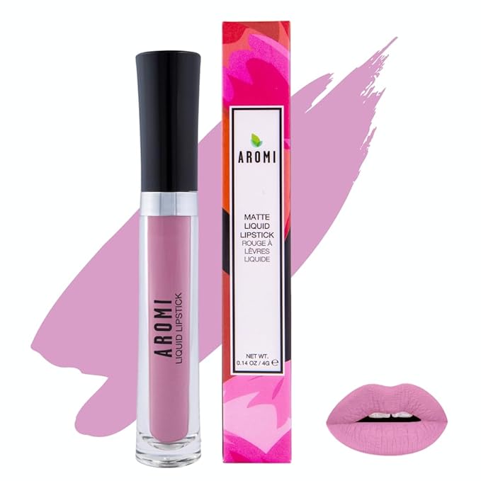 Aromi Light Pink Matte Liquid Lipstick, Blue Undertones (Ballet Slipper)