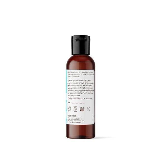 Everyone Hair Care Hair Oil - Coconut & Lemon, 2 fl oz Bottle, Hair Treatment Oils for Shiny Hair, Flyaways & Frizz Control, Sulfate Free & Paraben Free