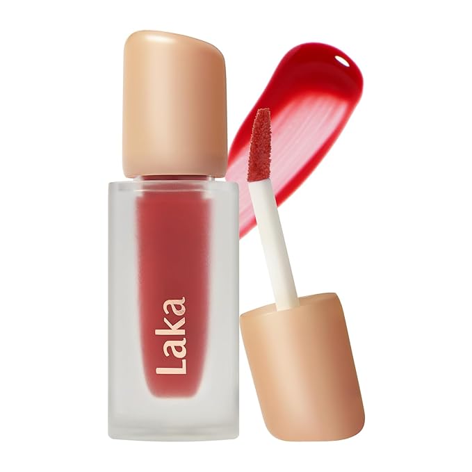 Laka Fruity Glam Tint | Glowing Korean Lip Tint with Hydrating Lightweight Texture | Buildable Color, Non-Sticky High Shine Gloss | K-Beauty Korean Makeup | #116 Candid, 0.15oz