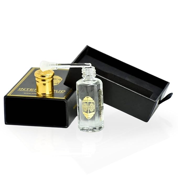 INTENSE OUD Khashab Al Sandal Long Lasting Arabian Perfume Oils for Women 12ML (0.40 OZ) Fragrance Oil with Cardamom, & Coconut Notes - Concentrated Perfume Oil & Valentines Day Gift With Black Box