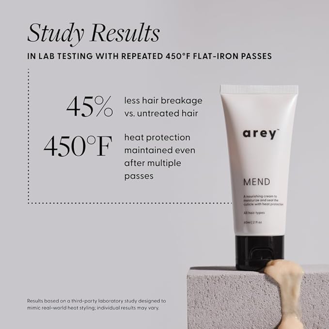 Arey Mend Heat Protectant Conditioner, Protects Hair up to 450°F, 2 Fl Oz