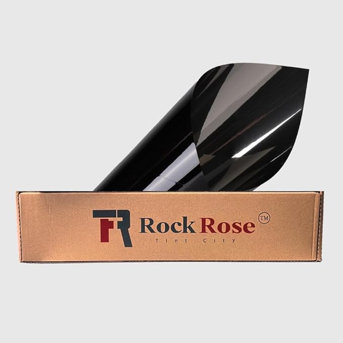 RockRose 50% Premium Carbon Car Window Tint Film 20 in x 5FT 2PLY Charcoal Privacy Film UV, Heat Blocking Tint for Car or Home Adhesive Film Easy Shrink, Plotter Friendly Pro Grade