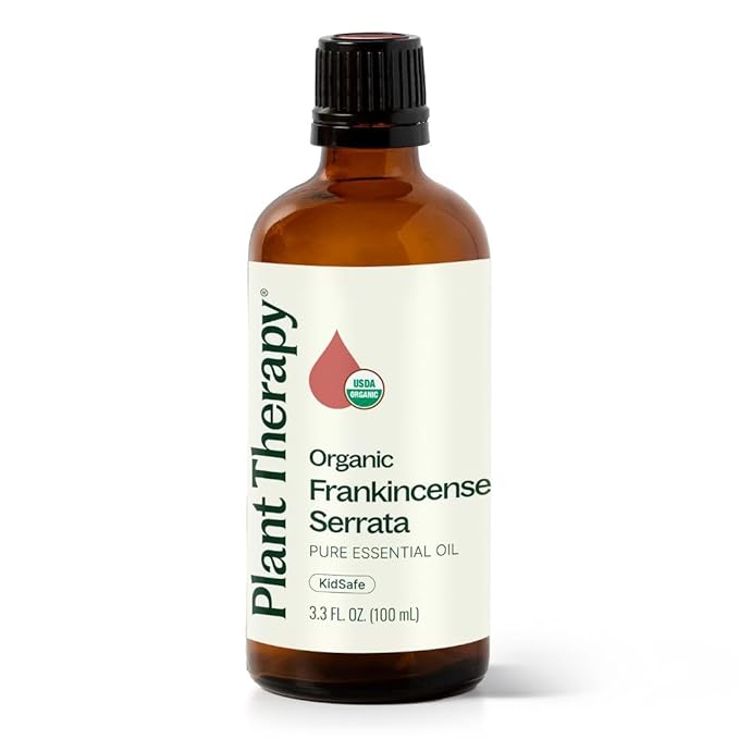 Plant Therapy Organic Frankincense Serrata Essential Oil, 100 mL (3.3 oz), USDA Certified Organic, 100% Pure and Undiluted, Great for Aromatherapy and DIY Skin Care
