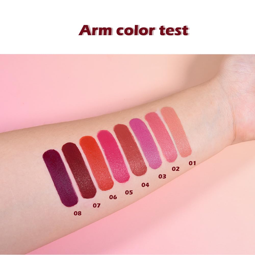 IATMOMOD Purple Matte Lipstick for Women, Long Lasting Waterproof Transfer-Proof Vegan Lip Bar, 24H Moisturizing Smudge-Proof All-Day Lip Color for Daily & Party M03#