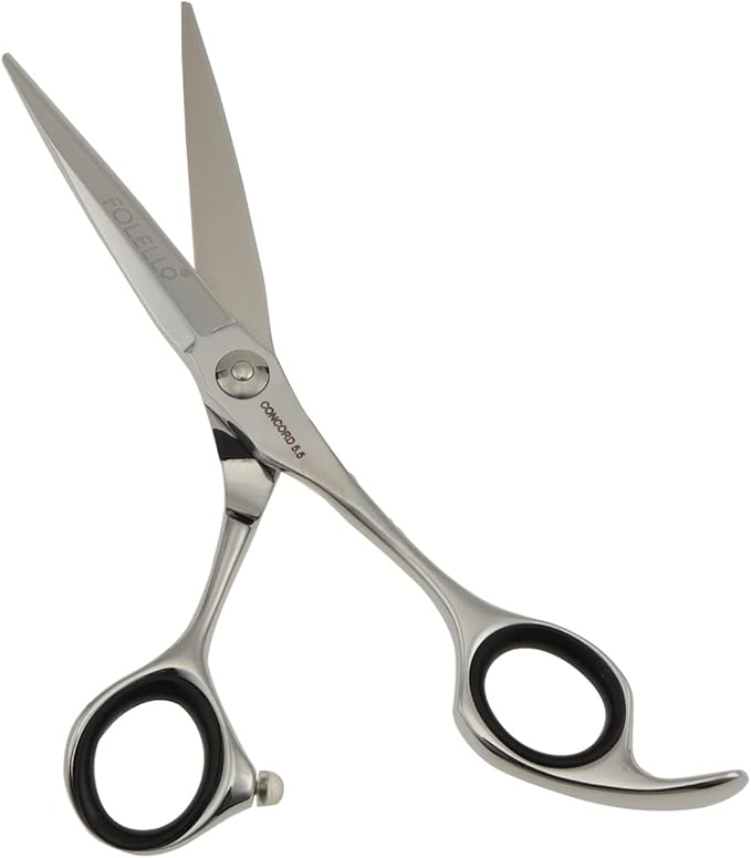 FOLELLO Hair Cutting Scissor – 5.5" 440C Japan Stainless Steel with Sword Blade and Ball Bearing Tension Screw – Grooming Tool for Men and Women