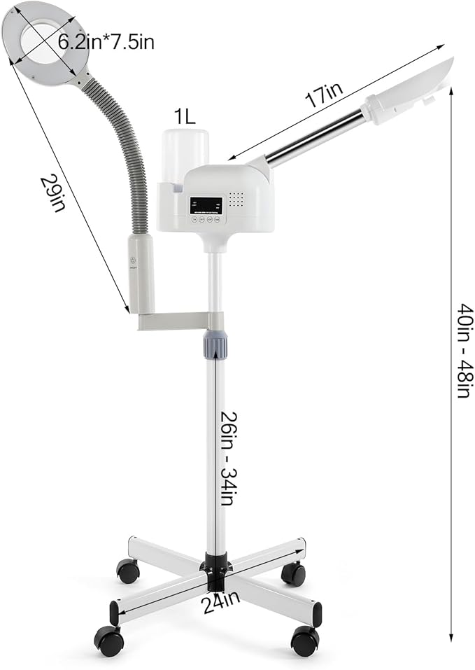 WINEDYOUNG Professional Facial Steamer 2 in 1 Steamer for Face White
