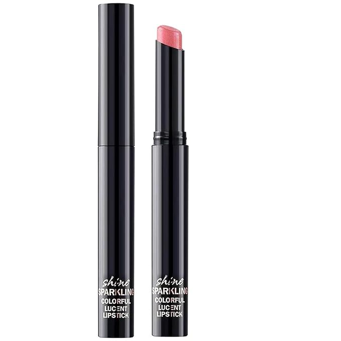 Metiplou Pink Red Lipstick For Women Matte Nude Glitter Highly Pigmented Moisturizing Lip stick Hypoallergenic Waterproof Long Lasting Lipsticks Quick Makeup Lightweight Portable # 01