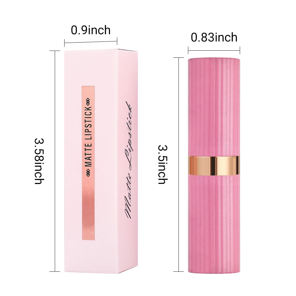 CAKAILA 3Pcs Nude Pink Purple Mauve Lavender Lip Stick,Matte Cream Lipstick Set for Women,Long Lasting Waterproof Smudge Proof Velvet lipsticks Crayon,Lip Makeup Kit Travel Size,Vegan & Cruelty-free