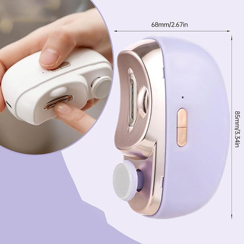 2 in 1 Electric Polishing Automatic Nail Clippers, Electric Nail Trimmer Electric Nail Clipper with 2 Adjustable Speeds, Nail Trimmer for Seniors, Kids, Adults (Purple)