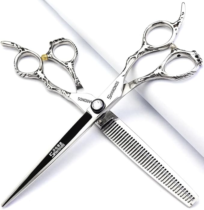 6/7/8 inch Personalized Rose Print Hair Clipper Set (Scissors Set) (7 inch-3pc-B)