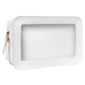FFpaw Clear Makeup Bag, White Travel Makeup Pouch Toiletry Bag for Women Waterproof Small Cosmetic Bag Case Small Make Up Bag with Zipper Car Organizer Car Essentials for Women Men