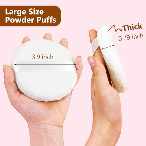 4 Pack Extra Large Body Powder Puff, Soft Cotton Powder Puffs 4.13 Inch Dusting Powder Puff Washable Round Powder Puffs for Woman Baby Body Face Loose Dusting Powder