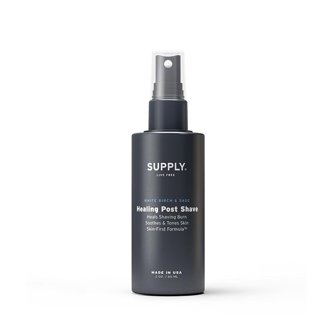 SUPPLY Healing Post Shave Spray for Men – Alcohol-Free Aftershave to Soothe Irritation, Hydrate Skin & Reduce Razor Burn – Sensitive Skin Friendly – White Birch & Sage, 2 oz
