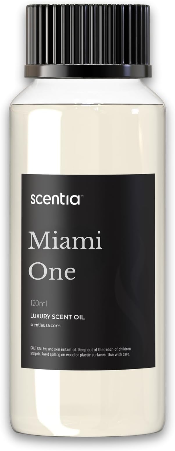 Scentia Miami One (My Way) Diffuser Oil Refill – Hotel Fragrance Oil Inspired by 1 Hotel Miami Beach – 120 mL – Lemon, Sandalwood & Cedar Long-Lasting Scent for Ultrasonic & Waterless Diffusers