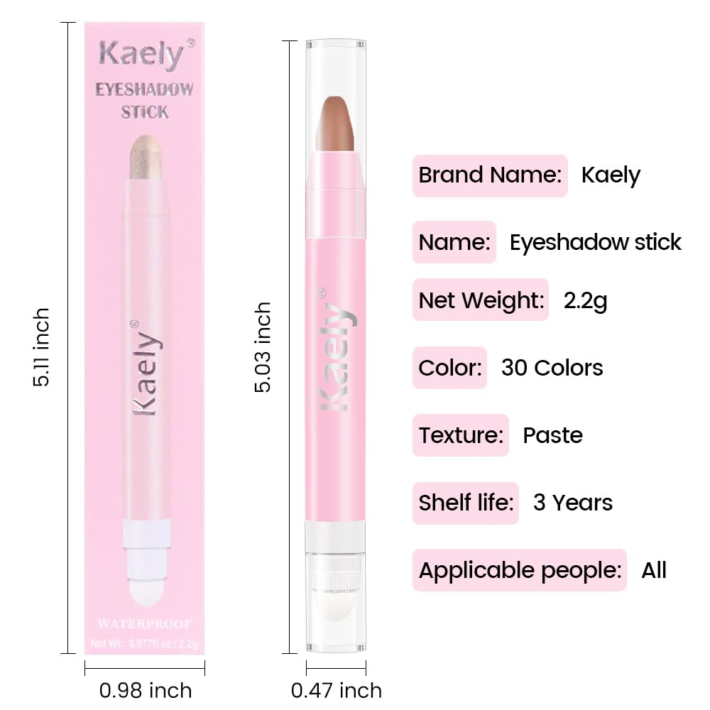 evpct 1Pcs Stone Matte Cream Eye Shadow Brightener Sticks for Eyes Waterproof Pigmented, Double Ended Cream Eyeshadow Stick Pencil Pen with Applicator, Eye Shadow Palette Highlighter Makeup 22
