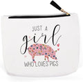 Pig Gifts Cute Pig Accessories Stuff Cosmetic Bags, Travel Makeup Bag Gifts for Women Sister Animal Lovers Best Friend Birthday Friendship Anniversary Christmas 9.4x6.9x1.9 Inches