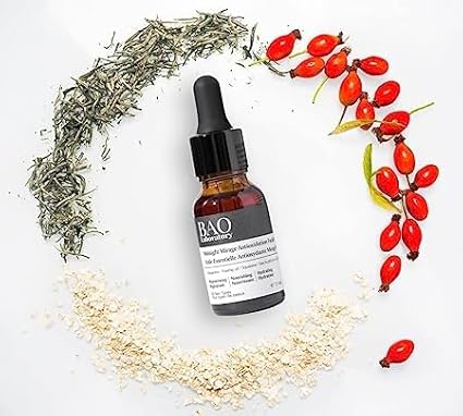 BAO Laboratory Midnight Mirage Antioxidant Serum for Face + Hydrating & Regenerating Serum | Anti-Aging Serum for Women With Squalane Rosehip Sea Buckthorn Oil | Fine Lines and Wrinkles Care(15ML)