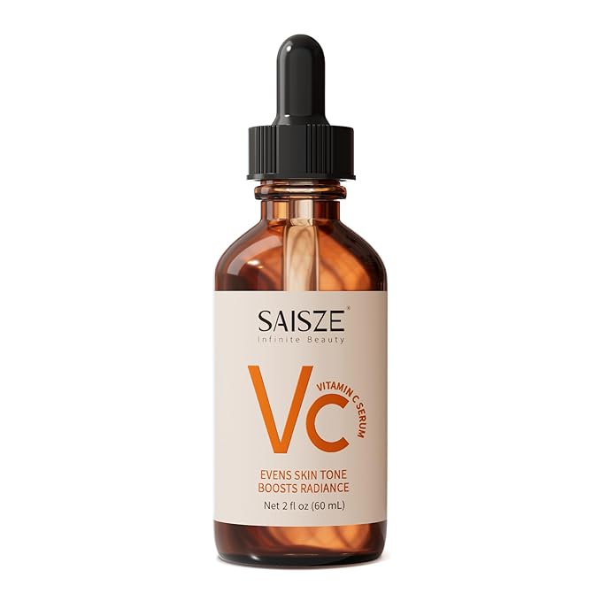 SAISZE Vitamin C Serum for Face, Facial Serum for Dark Spot, Skin Care Gifts for Women, Birthday Gift for Her, Anti Aging with Vitamin C, Hyaluronic Acid, 60ml