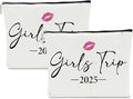 2 PCS Girls Trip Gifts Favors 2026 Girls Weekend Gifts for Women Bestie Gifts Friend Gifts Girls Trip Favors for Sister Her Daughter Friendship Holiday Vacation Makeup Bag Weekend Bags for Women