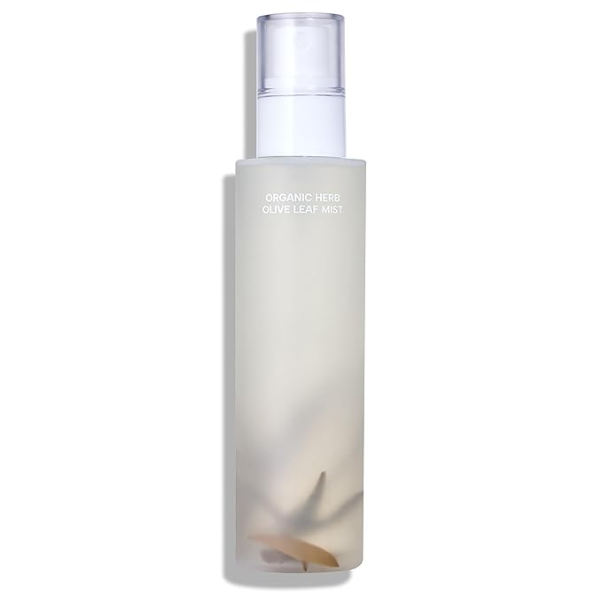 Whamisa Organic Herb Olive Leaf Mist, Facial Mist Spray, Waterless Formula, Fermented Ingredient Formula, Hydration, Portable, Korean Skin Care (100ml)