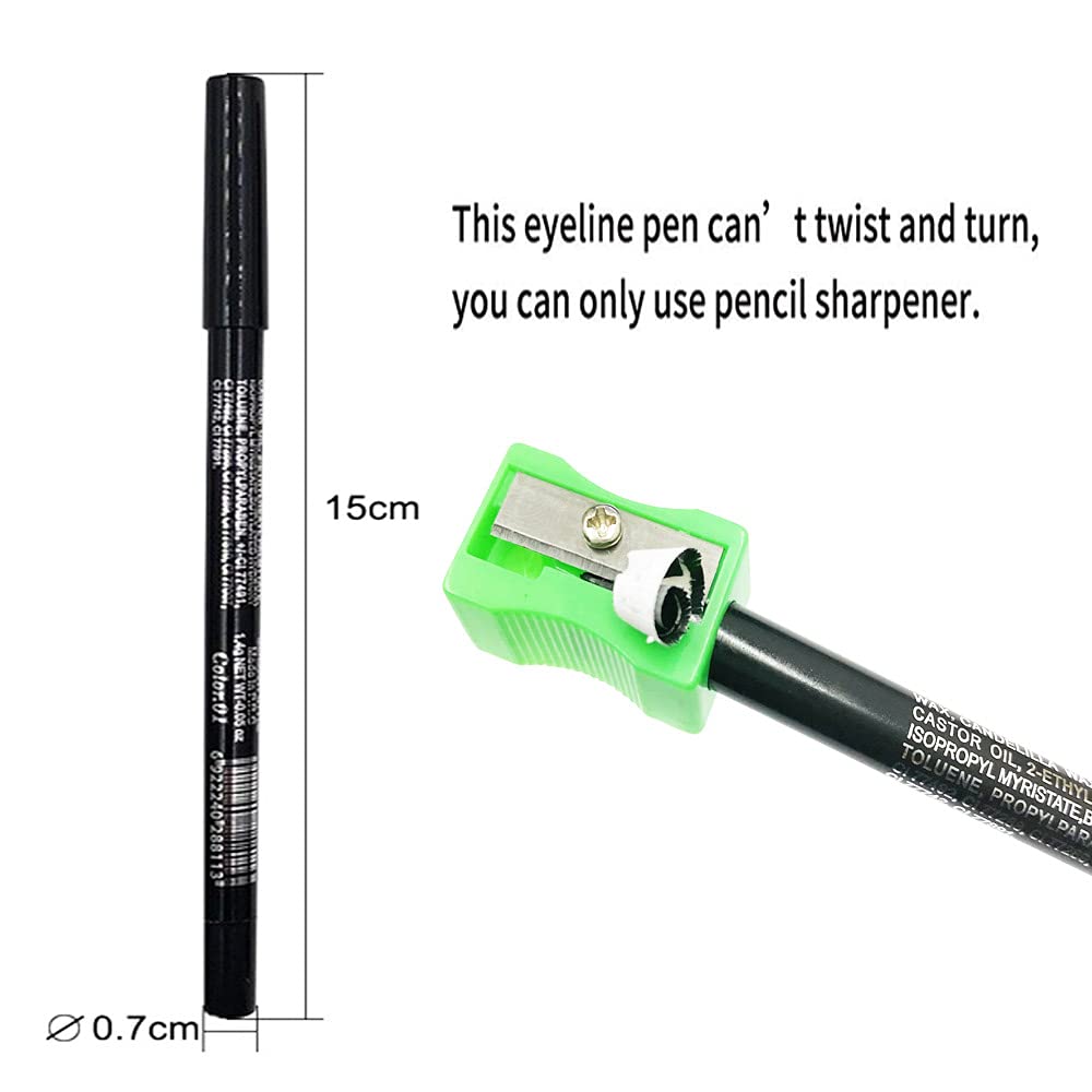evpct 12Pcs Pink Rose Red Orange Purple Black Silver Blue Red Brown Colored Glitter Eyeliner Eye Liner Pencils Makeup Set for Women Waterproof lapiz delineadores de colores para ojos contra el agua