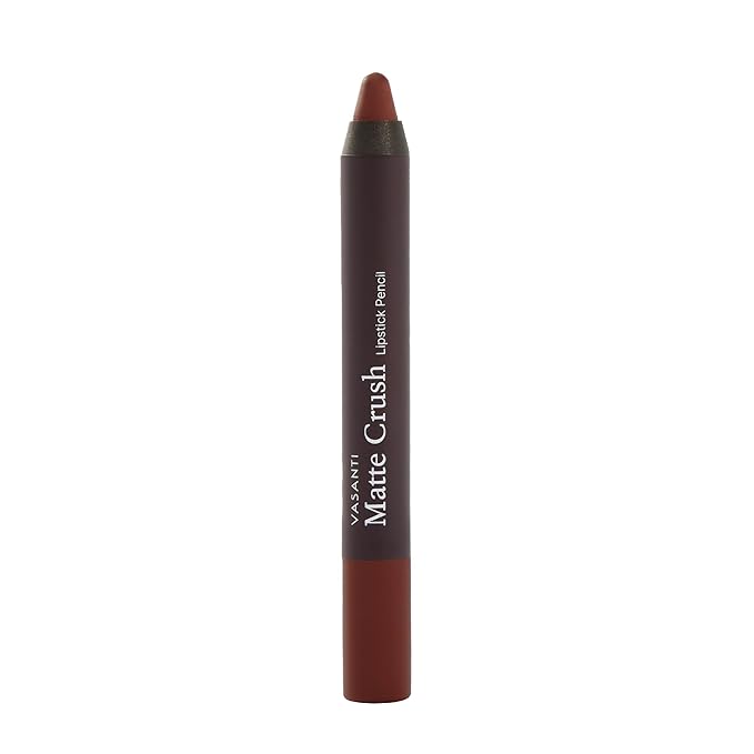 VASANTI Matte Crush Lipstick Pencil (Brownie Bite) | Long-Lasting, Water-Resistant Lip Liner Pencil that Won’t Smudge | Highly Pigmented, Soft Matte Lip Pencil