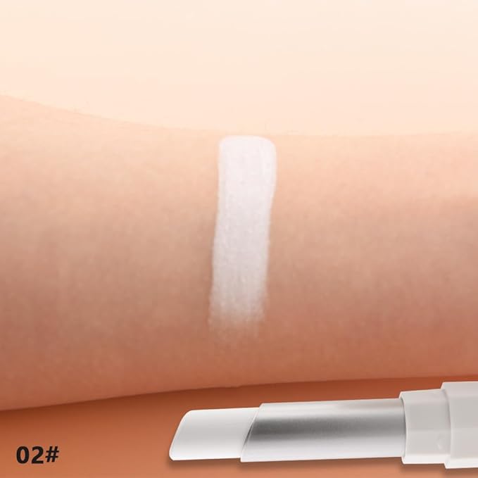 White Cream Matte Lipstick Stick 02#, Longwear Full Coverage Velvet Lip Color for Women, Waterproof Multi-Use Lip & Cheek Makeup Stick for Halloween & Party Makeup, Lápiz labial mate en crema blanco
