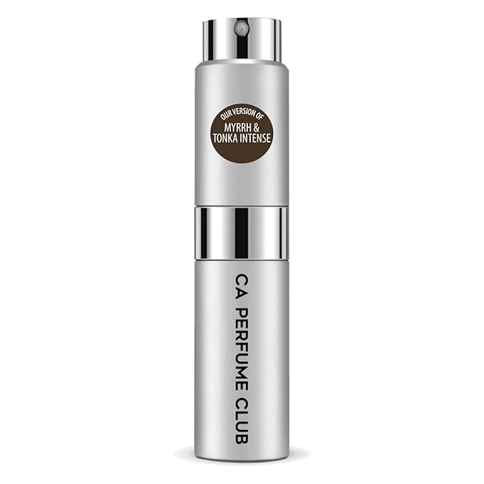 CA Perfume Impression of Myrrh & Tonka Intense for Women and Men Amber Scent Long Lasting Unisex Fragrance Eau De Parfum Travel Size Refillable Atomizer Spray 0.27 Fl Oz 8ml
