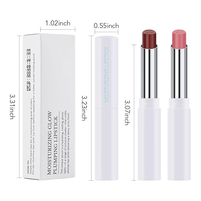 HHLTOH 2Pcs Tinted Lip Balm Moisturizing Lipstick – Waterproof Hydrating Matte Lip Balm for Women, Creamy Natural Color Stain for Dry Lips, Soft Matte Finish (#5 Deep Cherry Brown & #08 Alluring Pink)