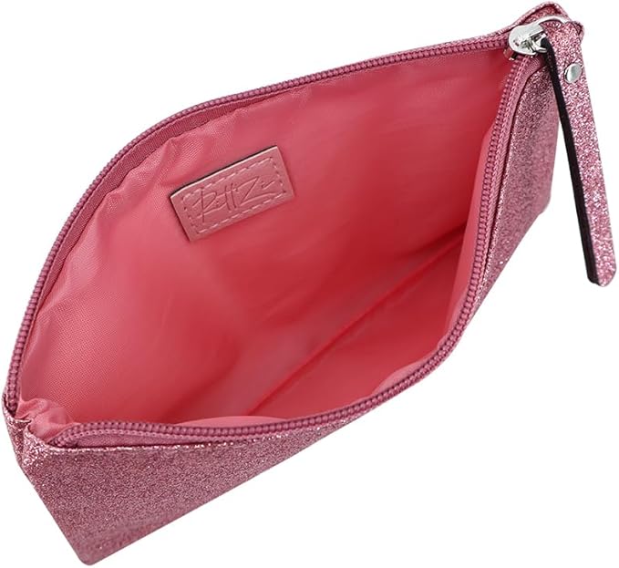 RITTZI Celestial Glitter Makeup Pouch – Seven Stunning Shades - Festive Cosmetic Bag (Starlit Rose)
