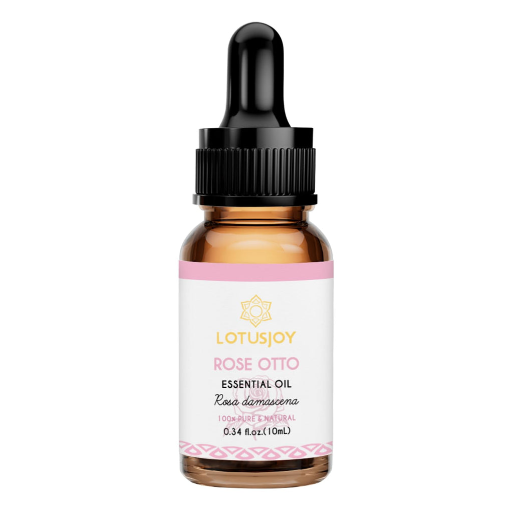 LOTUSJOY Rose Otto Essential Oil, for Skin, Massage, Diffuser, 0.34 Oz