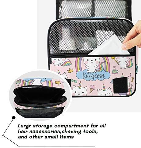 senya Hanging Travel Toiletry Bag Kit Makeup Case Cosmetics Organizer for Men Women unicorn cat