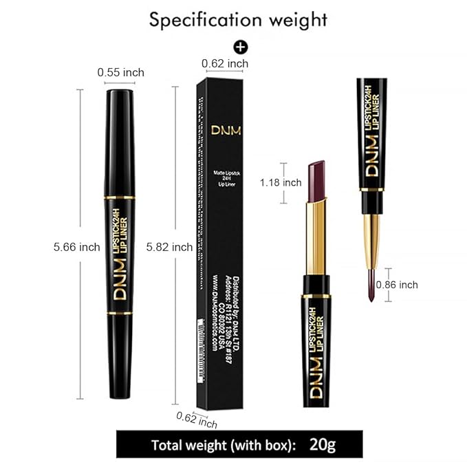 2-in-1 Dark Nude Brown Matte Lip Liner & Lipstick Kit, Long Lasting Waterproof 24 Hour Lipliners Pencil and Lipstick Combo for Women Daily Lasting Lipsliner Lipstain Makeup(#12)