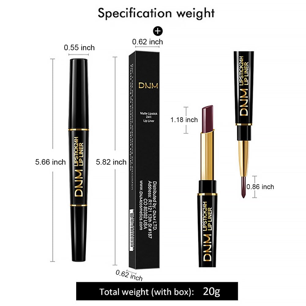 HHLTOH 2-in-1 Ruby Red Matte Lip Liner and Lipstick Combo, Red Lipsticks for Women 24 hour Long Lasting Waterproof Smudge Proof, Easy to apply, Everyday Lips Makeup 01