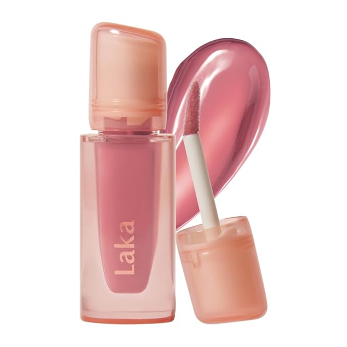 Laka Jelling Nude Gloss, 4.5g/0.15oz, Sheer Hydrating Lip Oil with No Stain, Non-Sticky, Nourishing Gloss for a Glowy Look, K-Beauty (#306 Angelring)