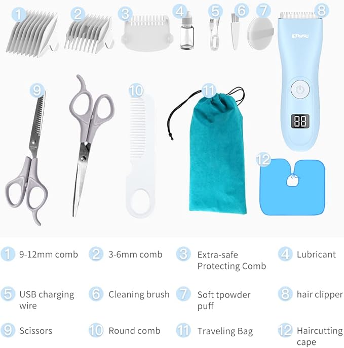 Baby Hair Clippers, Professional Quiet Hair Trimmer for Kids and Toddler