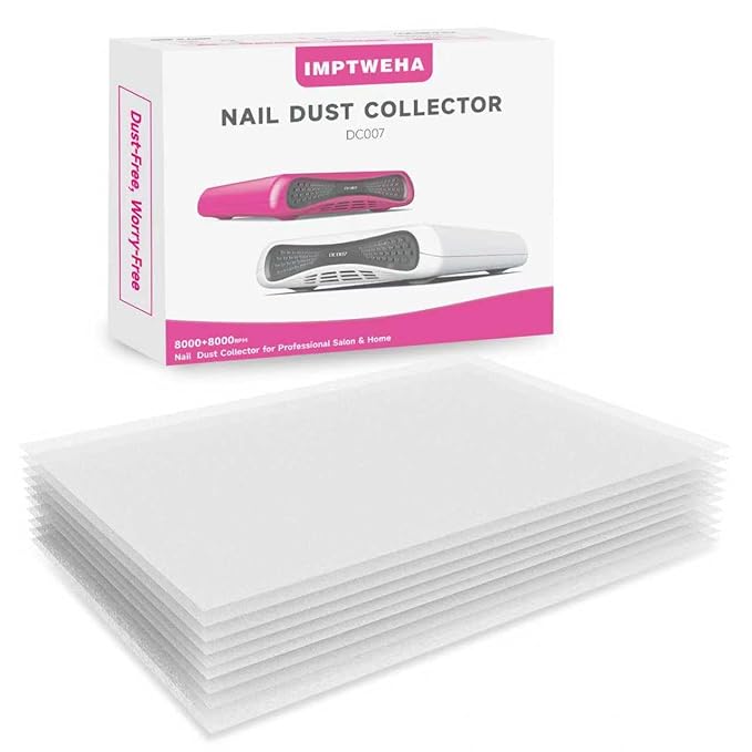 Nail Dust Collector. 1600PA Dust Collector Nail Tech.Nails Dust Collector Machine with LED Display 30 Filter Paper, Suitable for Nail Salons/Home Manicures Acrylic Nail Tools（White）