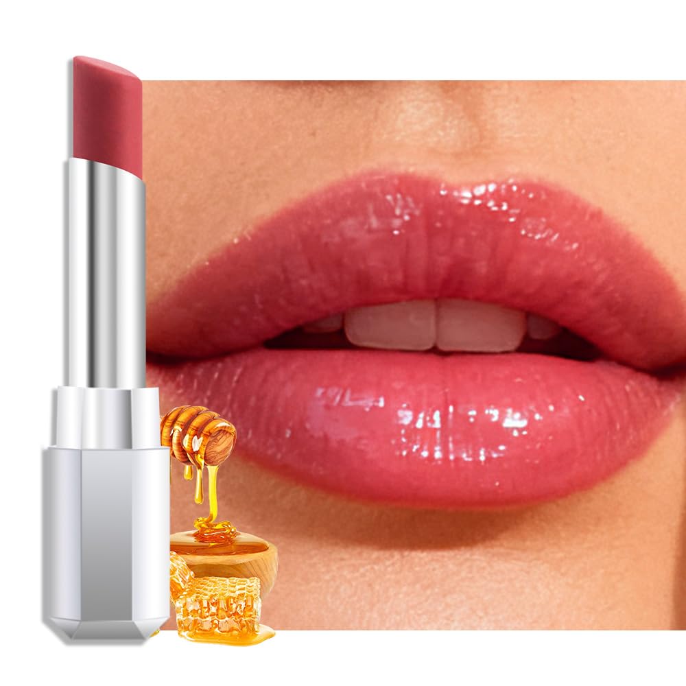 HHLTOH Girly Honey Lipstick Tinted Lip Balm - Shine Moisturizing Lipstick for Women, Natural Nourishing Hydrating Lip Gloss Stain for Dry Lips, Tint Sheer Lightweight Makeup, Vegan - 1Pc #06 Girly