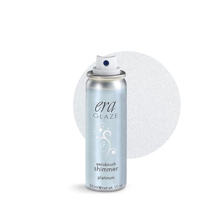 Era Beauty Glaze Spray Makeup, Shimmer - Platinum, 1.5 Ounce, Professional Airbrush Cosmetics