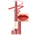 evpct Ruby Red Hot Lip Liner Crayon Pencils Set for Women, Matte Lip Stick Crayon Long Lasting, Lips Pencil Liner and Lipstick set, Lipliner Pencil 24 Hours Long Wearing Lipstick Built-in Sharpener