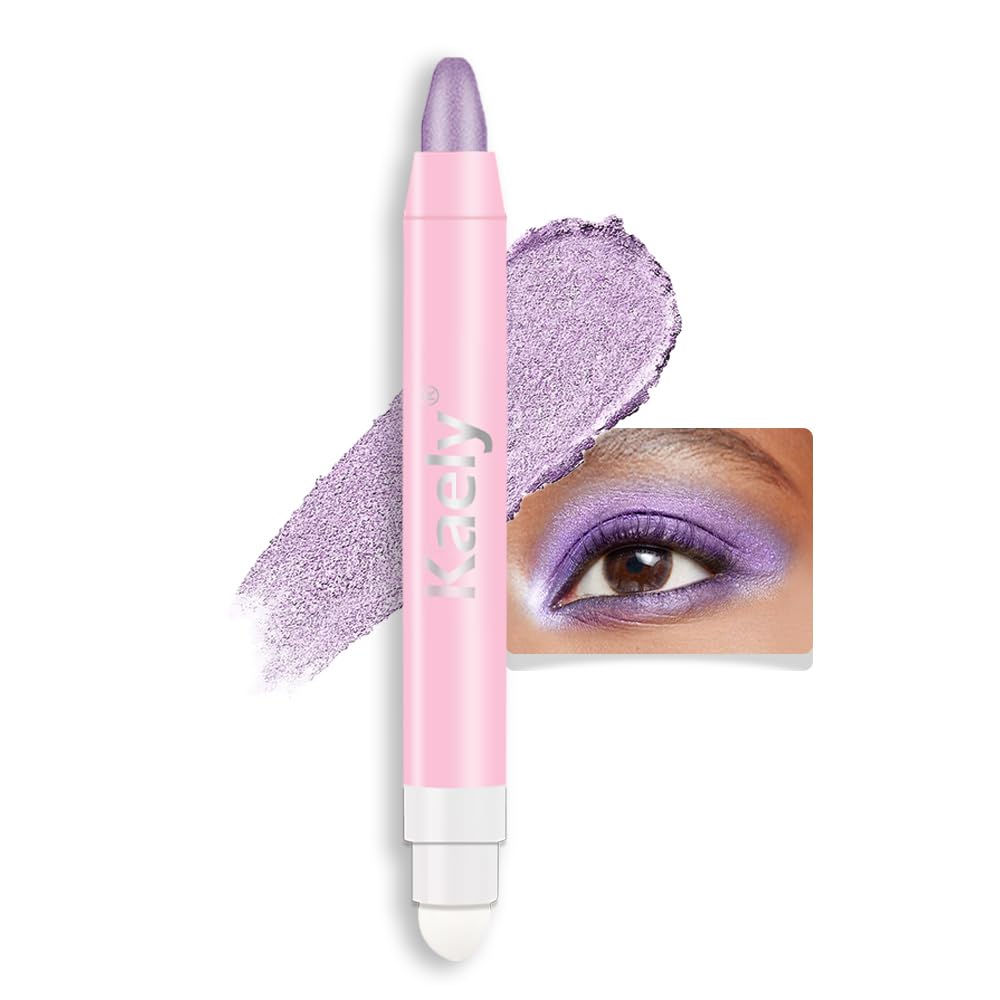 Kaely 2in1 Cream Eye Shadow Brightener Sticks for Eyes, Pencil Eyeshadow Applicator Stick Waterproof Pigmented, Eye Shadow Palette Highlighter Makeup, sombras para ojos, 37 Rose Gold Shimmer