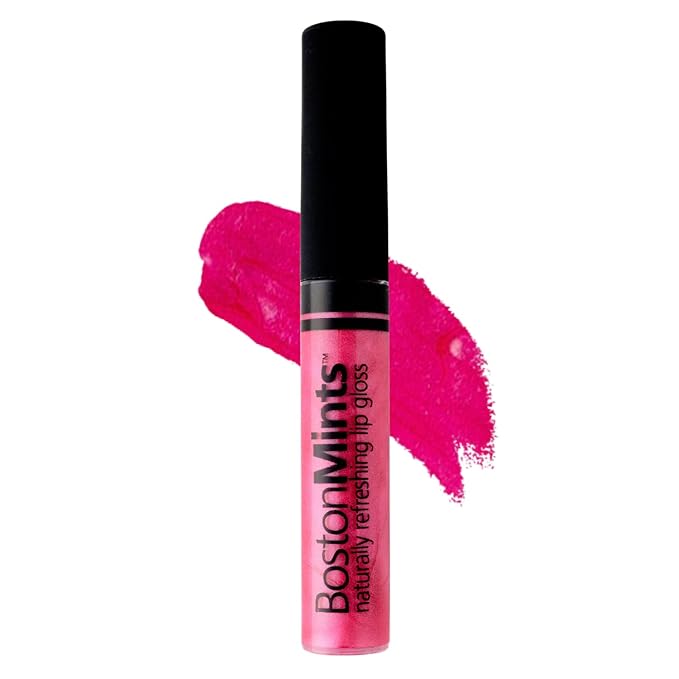 Boston Mints P-Town Pink Lip Gloss (.25oz) Vegan, Gluten-Free, Cruelty-Free Formula With Aloe, Vitamins C & E, Spearmint Extract and a Sheer Shine Finish for Soft, Fuller-Looking, Hydrated Lips