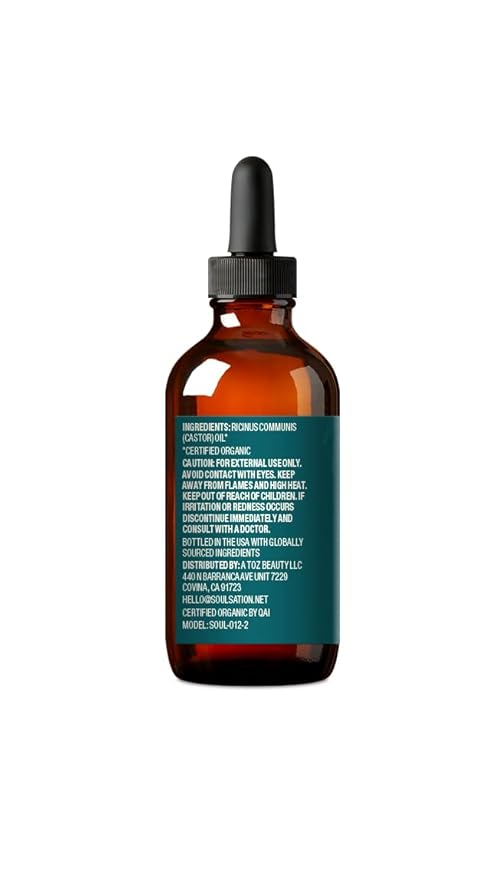 SOULSATION Organic Castor Oil for Eyelashes, Hair & Skin (2oz with Eyelash Kit) | 100% Pure, Natural Cold Pressed