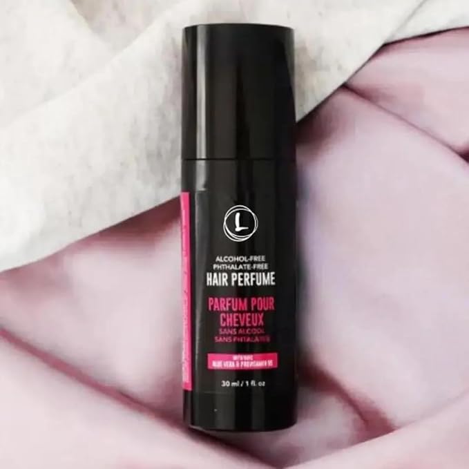 Love Ur Curls Hair Perfume Mist Spray, Signature Scent Fragrance, Notes of Vanilla Musk, Warm Amber, Fruity Peach Blend, Refresh Hair, for all Hair Types, Vegan, and Alcohol Free